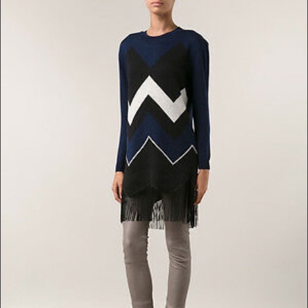Timo Weiland Chevron Fringe Sweater